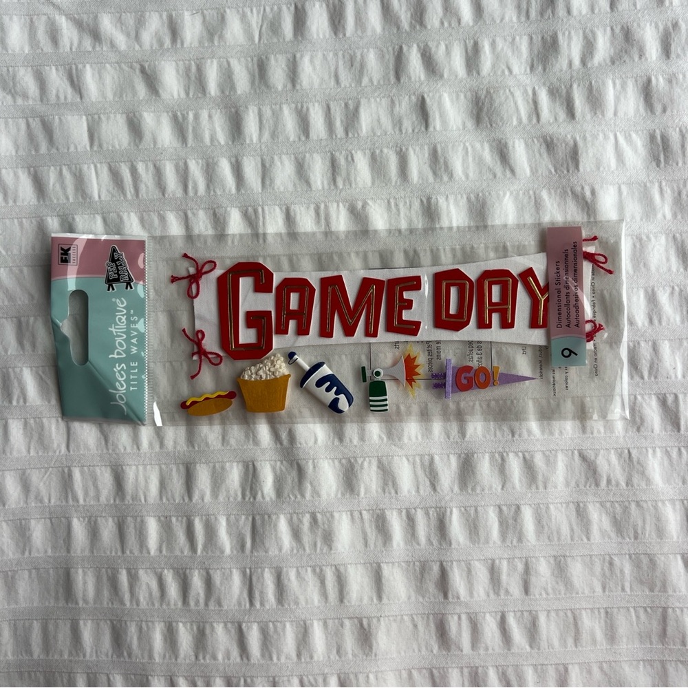 Jolee's Boutique Game Day Dimensional Title Waves Sticker Set
